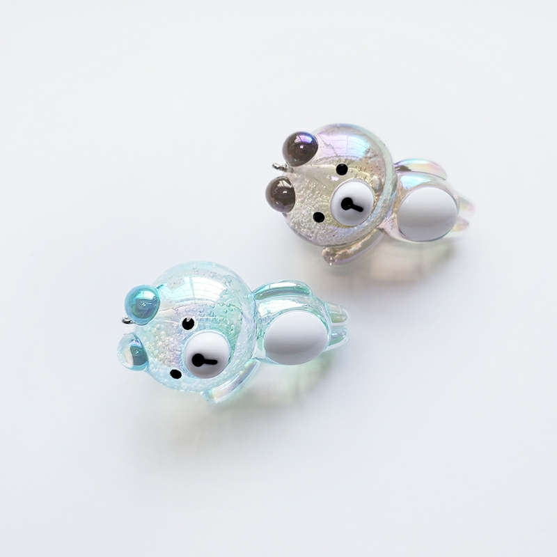 Aizhu jewelry bubble acrylic Brown Bear car keychain pendant, schoolbag cartoon chain bag lock detail image 6