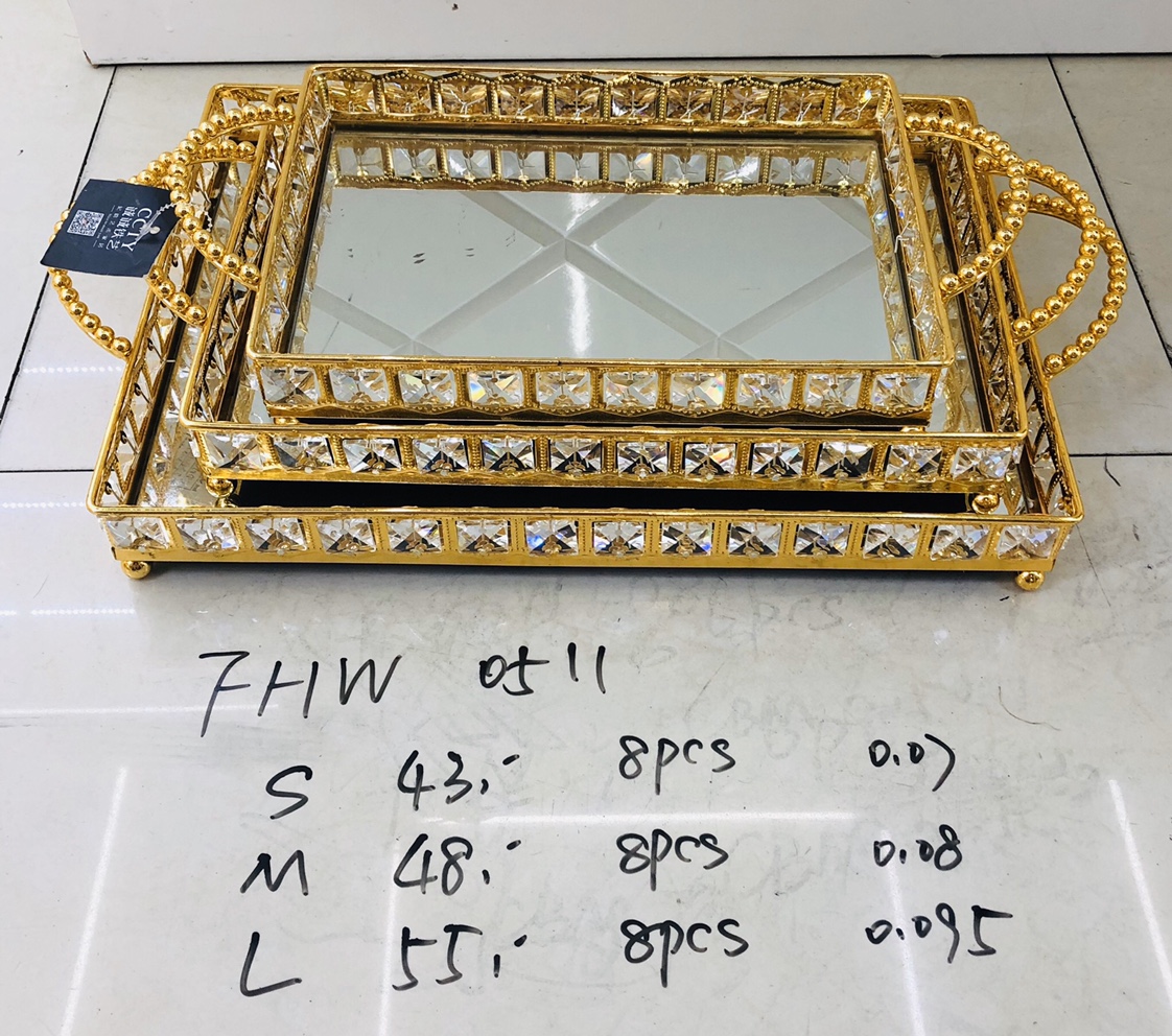 Manufacturers direct wholesale and retail mirror tray metal products acrylic candy box dessert decorations creative gifts thumbnail