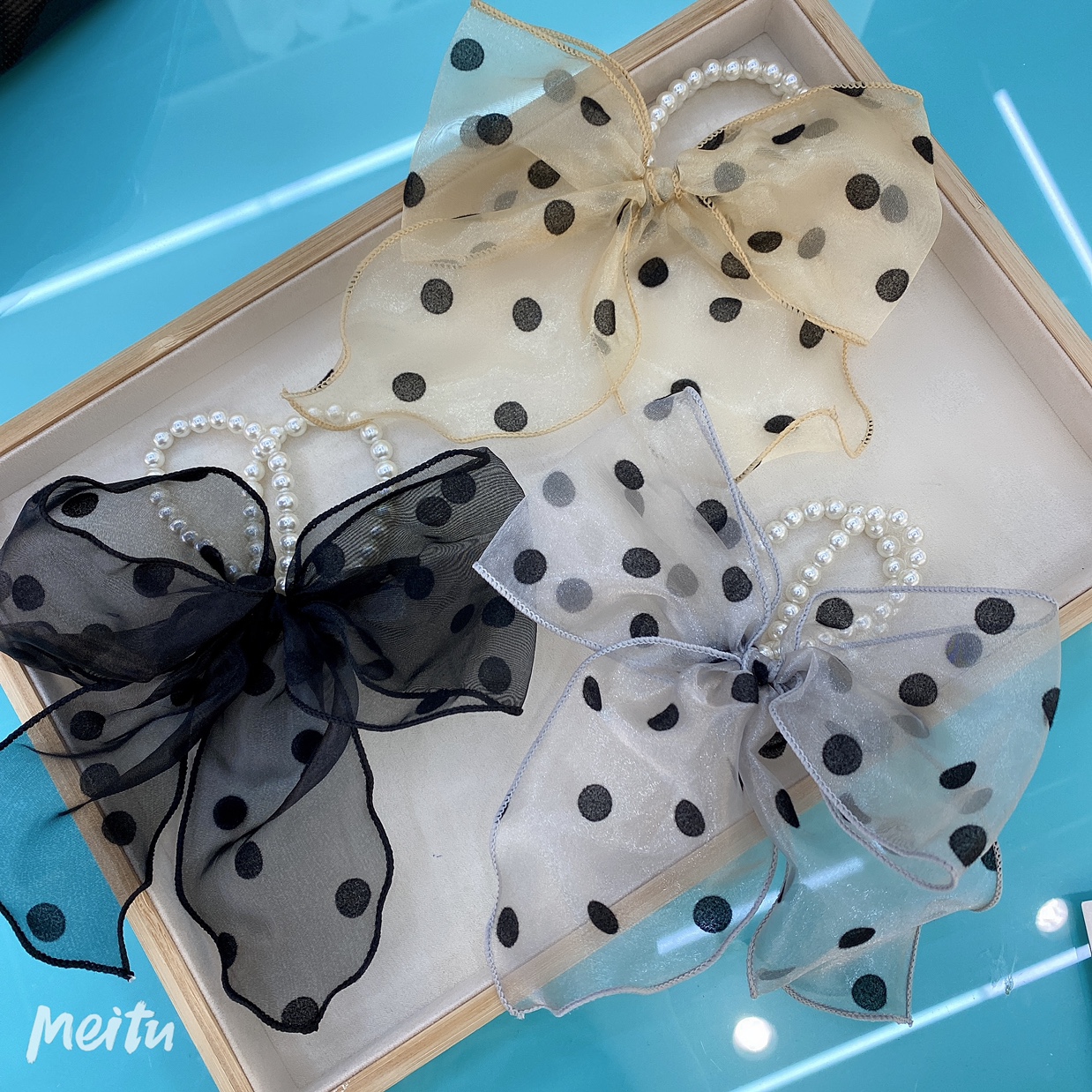 珍珠点子大波点手圈皮筋