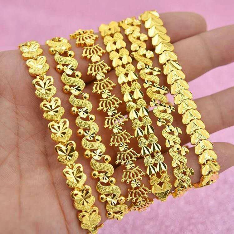 车花手链 黄铜镀金花朵手链 越南沙金女士饰品图