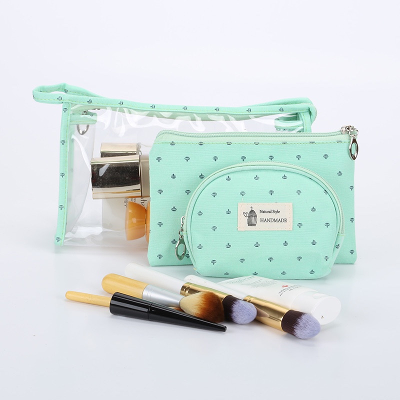 2020 Best-selling transparent PVC cosmetic bag three-piece set, cosmetic bag, beauty gift bag customization, LOGO source manufacturer Application Scenario