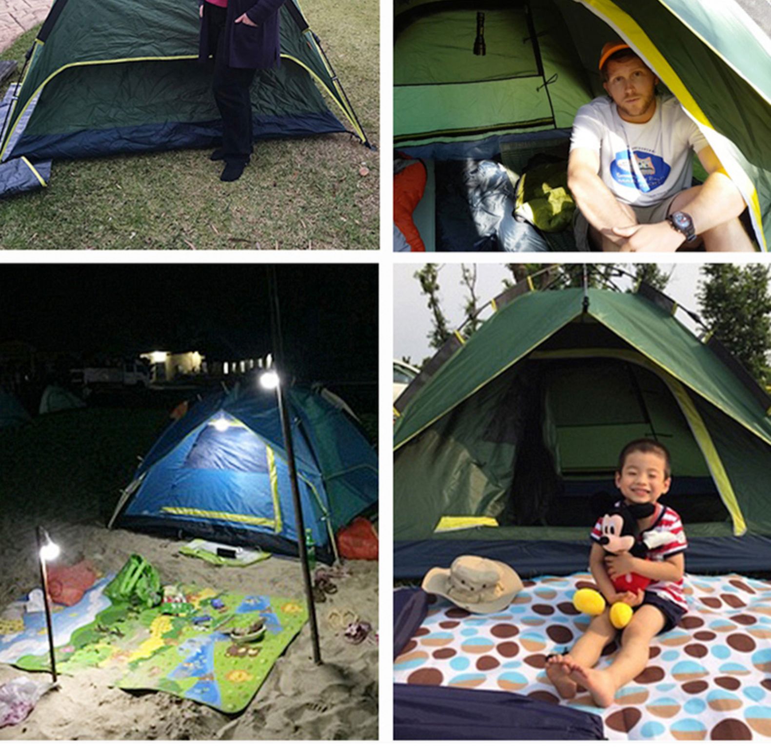 Tent outdoor camping, wild camping equipment, rainproof double-person fully automatic thickened rainproof detail image 2