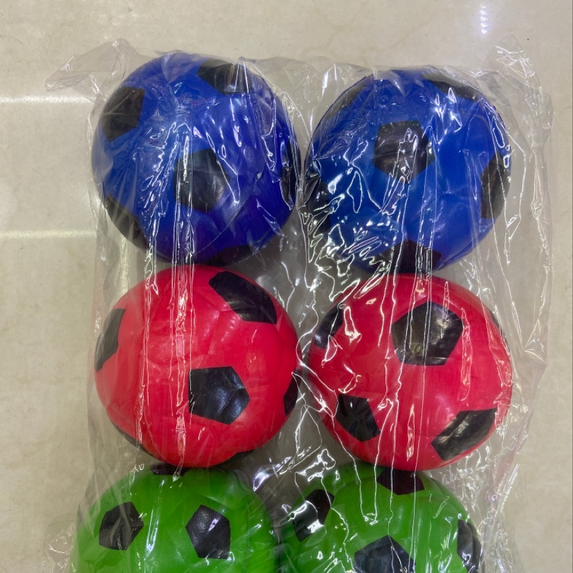 Factory direct sales of 10 cm 5-color footballs, eco-friendly pu balls, sponge balls and children's toys