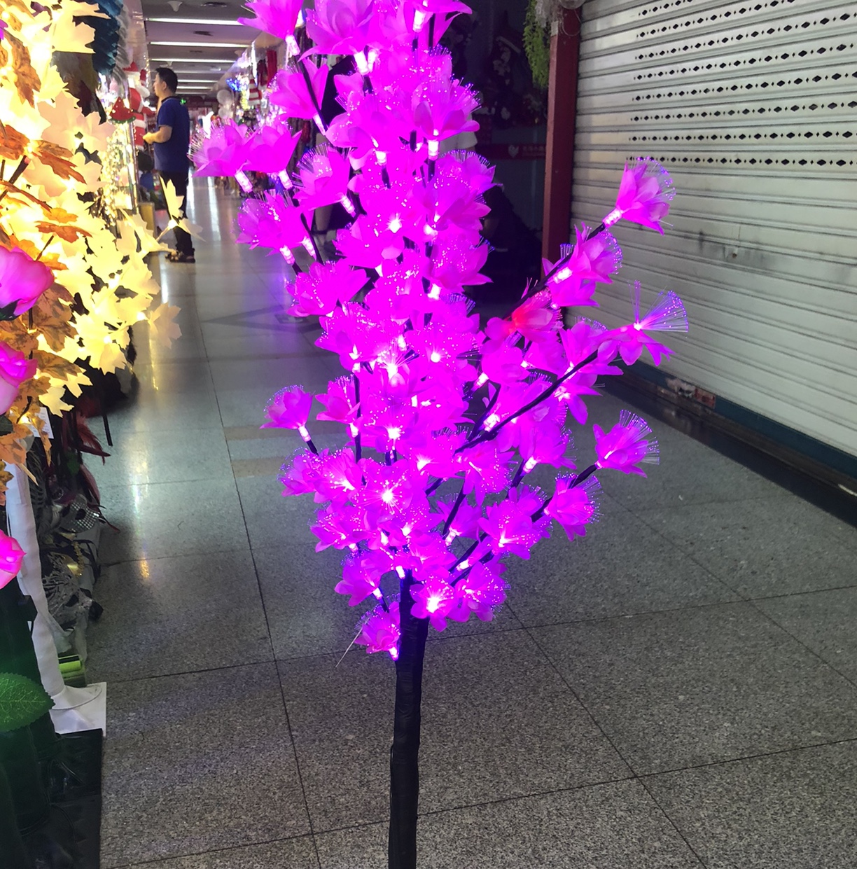 Pink tree lamp square plastic feet long bright pink light thumbnail