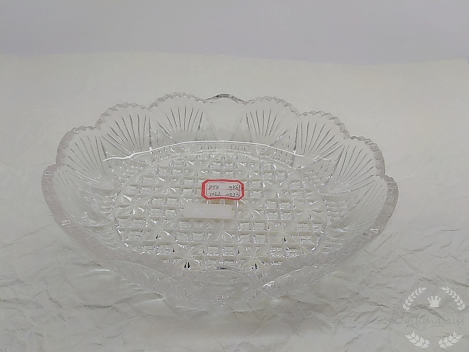Factory direct sales of lead-free glass shell fruit platter D18