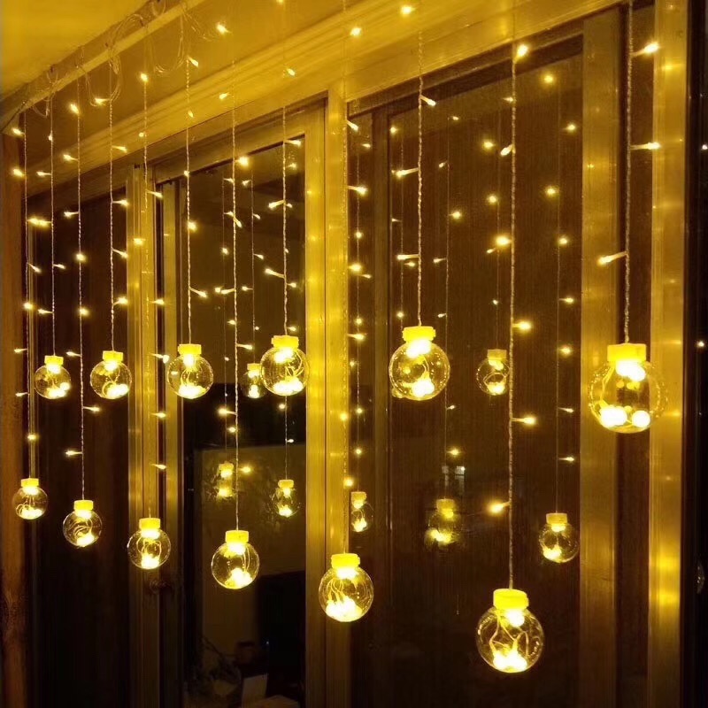 12 Ice strip ball width 3 meters with warm light inserted at the end thumbnail