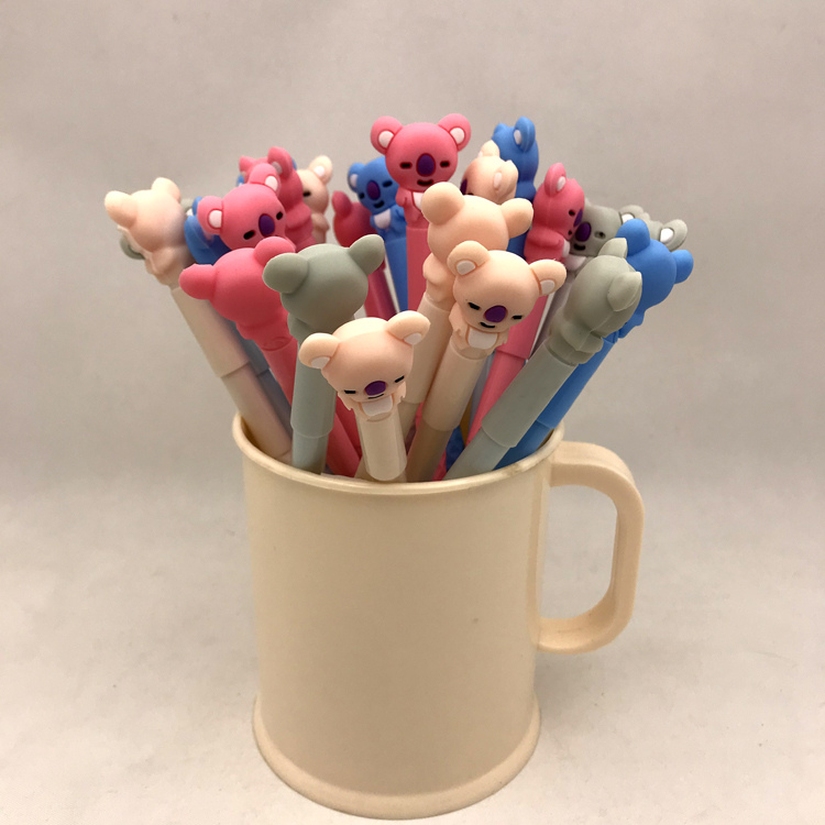 塑料茶杯装圆珠笔卡通造型笔独角兽兔子小狗甜甜圈奥特曼详情图1