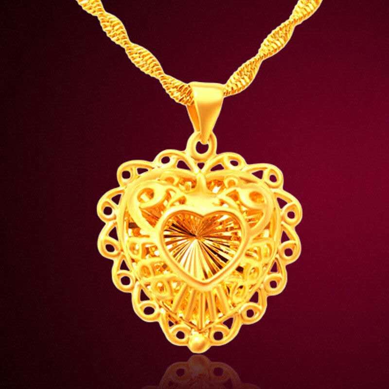 Long-lasting and colorless simulation of the gold plated necklace pendant from Nansha, genuine women's jewelry