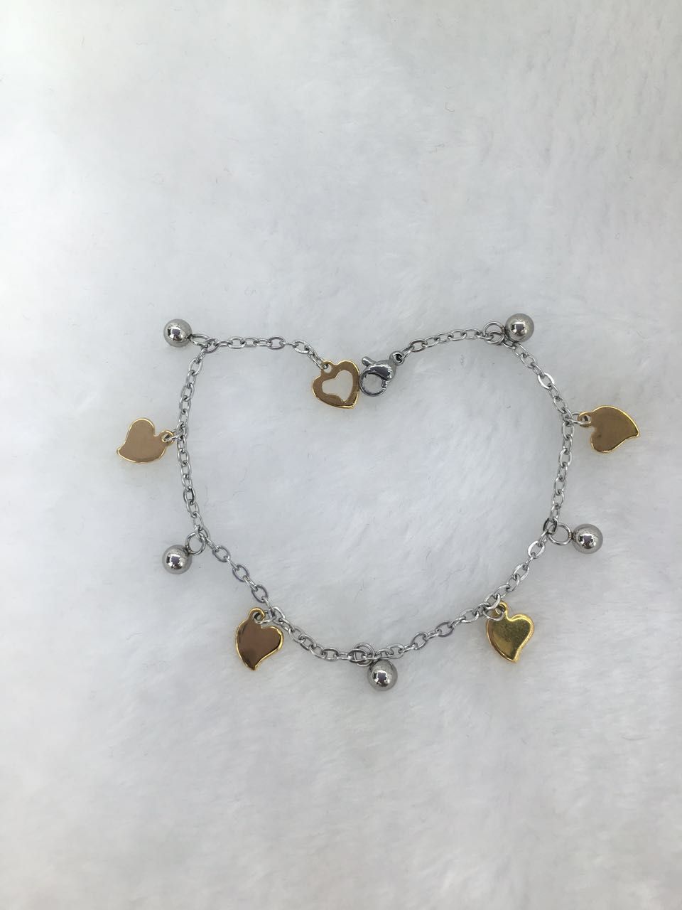 复古时尚女简约个性潮版爱心不绣钢脚链