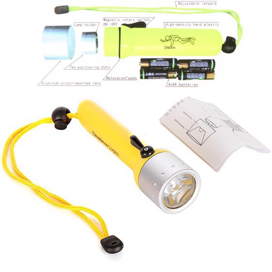 Hot-Selling Led Diving Flashlight 4 No. 5 Battery Non-Adjustable Magnetic Switch Waterproof Lighting Flashlight details Picture
