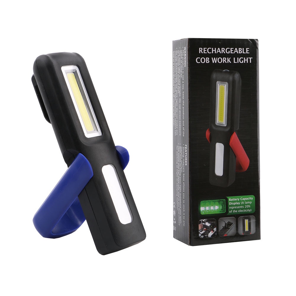 New Usb Charging Flashlight With Magnetic Stand Outdoor Lighting Cob Working Light Car Emergency Maintenance Light full figure