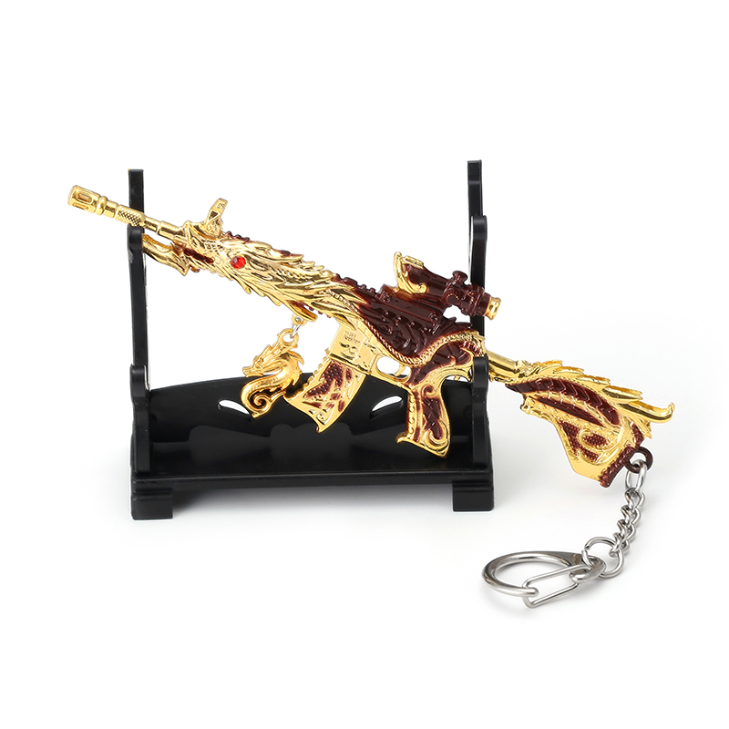 Peace Elite Model m416 Five-clawed Golden Dragon metal Keychain Small Commodity Skin Creative Gift Pendant detail image 7
