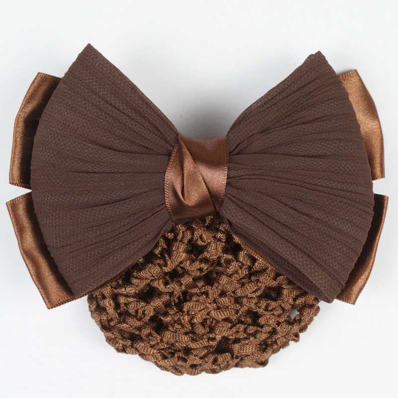 头花女职业盘发韩国银行护士空乘网兜发网优雅发夹简约风