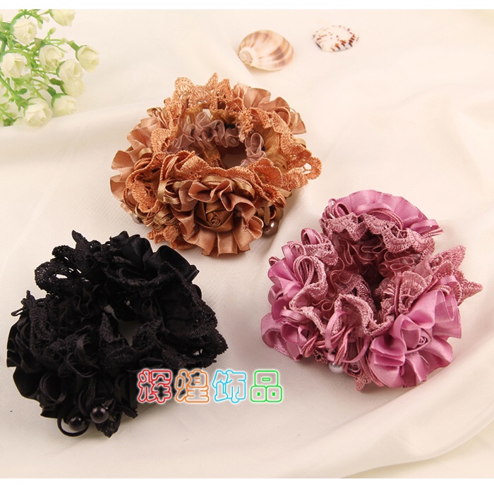 韩国发圈女生发饰布艺花朵发布圈头花发绳头饰 厂家直销图