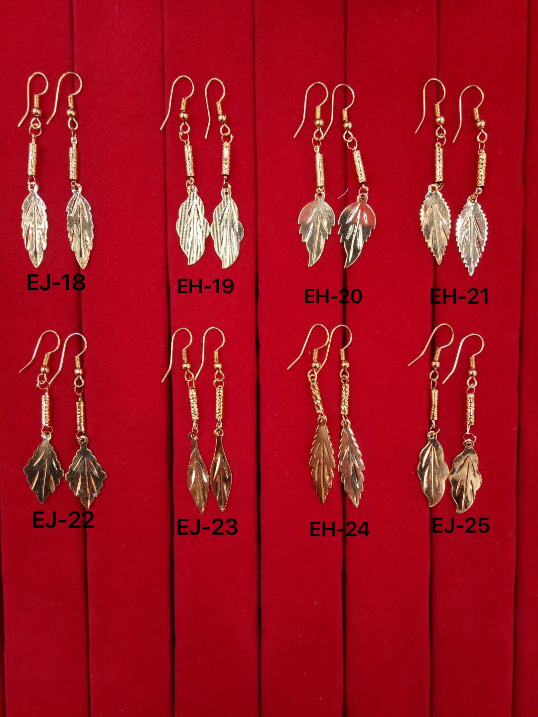 Imitation gold female leaf ear thread, female leaf earrings, ear rings, mother's ear studs, maple leaf ear hooks, earrings