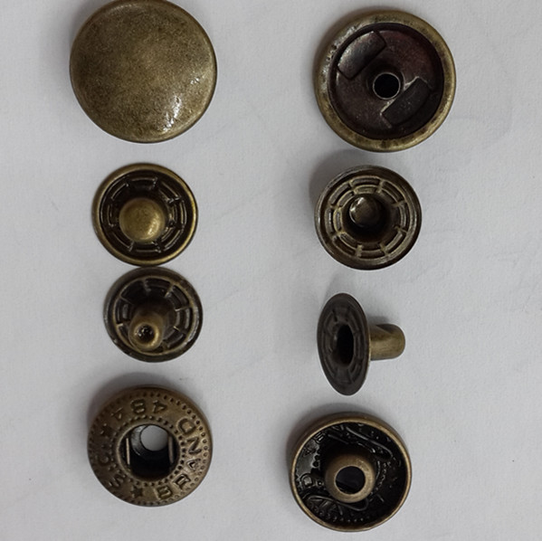 服装辅料 铜 四合扣 按扣 子母扣 青古铜色 平面纽扣详情图1