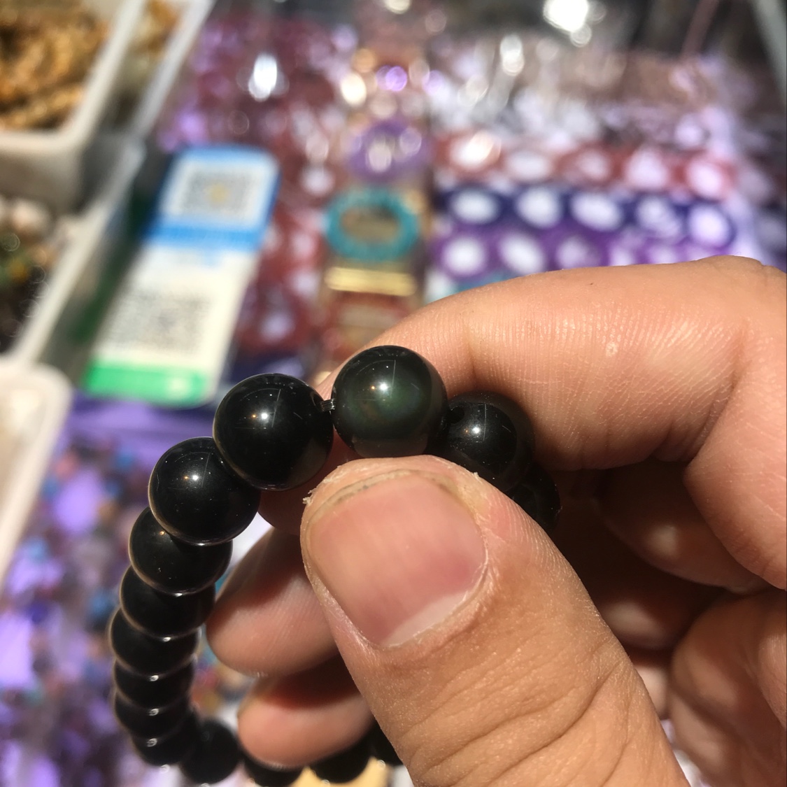 18 Obsidian Seven-color Eye 10mm bracelet details Picture