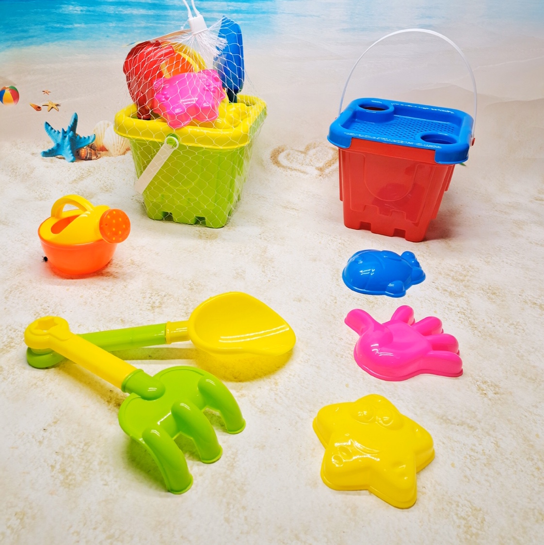 Toy bucket Beach Plastic Toy Beach Toy Small iron shovel and bucket set Large thickened male girl outdoor 688-87G