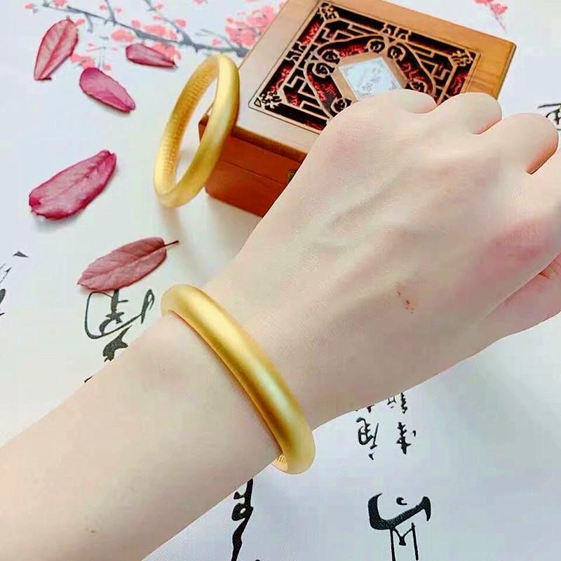 镀金古法传承哑光心经镯子抖音爆款金店同款手镯越南沙金饰品