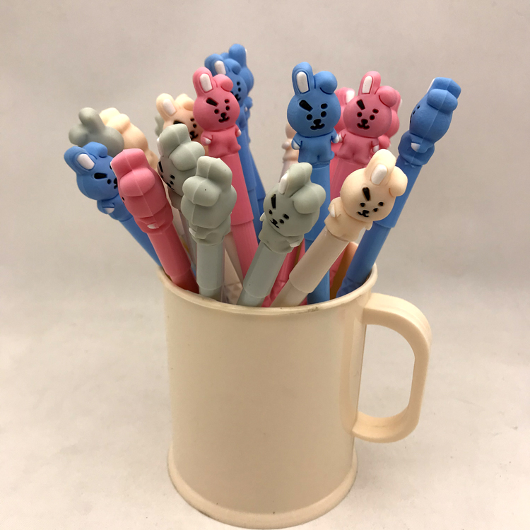 塑料茶杯装圆珠笔卡通造型笔独角兽兔子小狗甜甜圈奥特曼详情图16