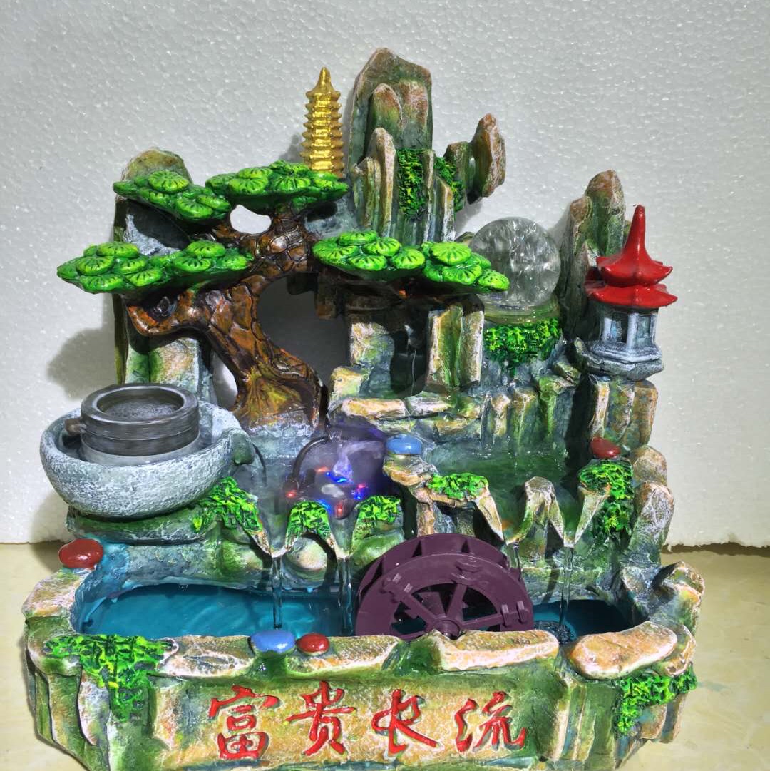 Rockery with fountain water