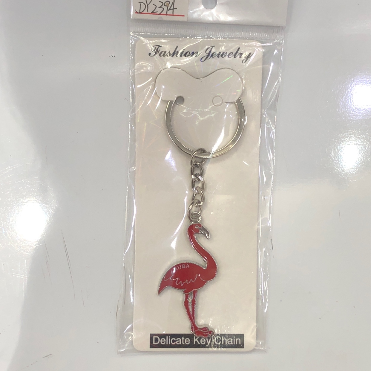 Oil-dripping flamingo keychain