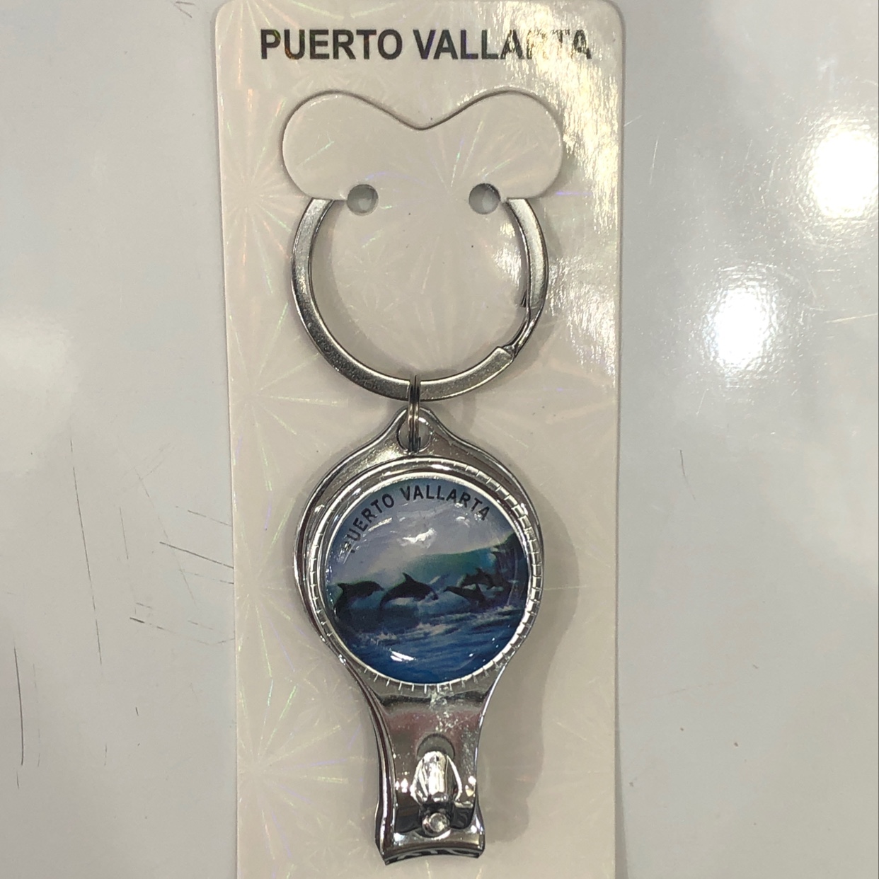 Cd-patterned ocean picture nail clipper keychain details Picture