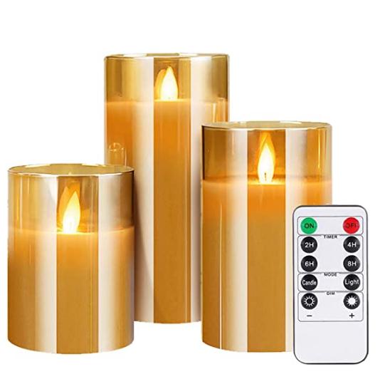 树脂工艺品LED玻璃杯蜡烛三件套萌粒造型摆件儿童房间装饰创意小礼品产品图