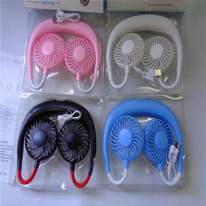 The third-generation scented mini lazy person portable USB fan is a neck-hanging electric fan with a light on the student bed in the dormitory details Picture