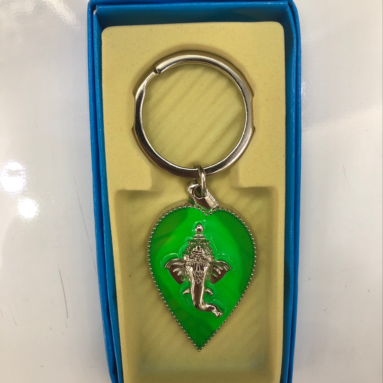 Indian leaf elephant keychain details Picture