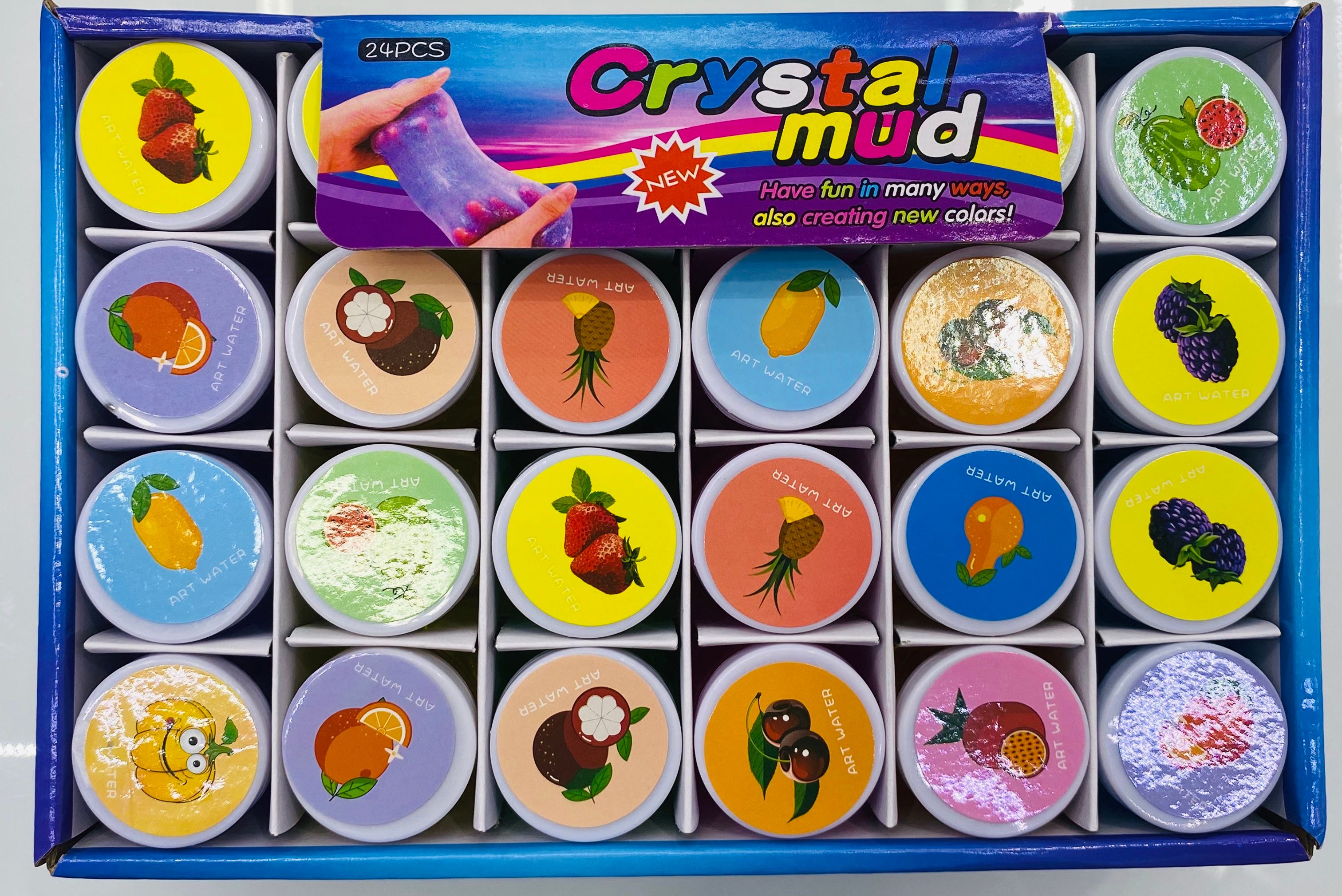 Poke the mud into the fruit sticker and release the mud with tiny waist Slime crystal mud thumbnail