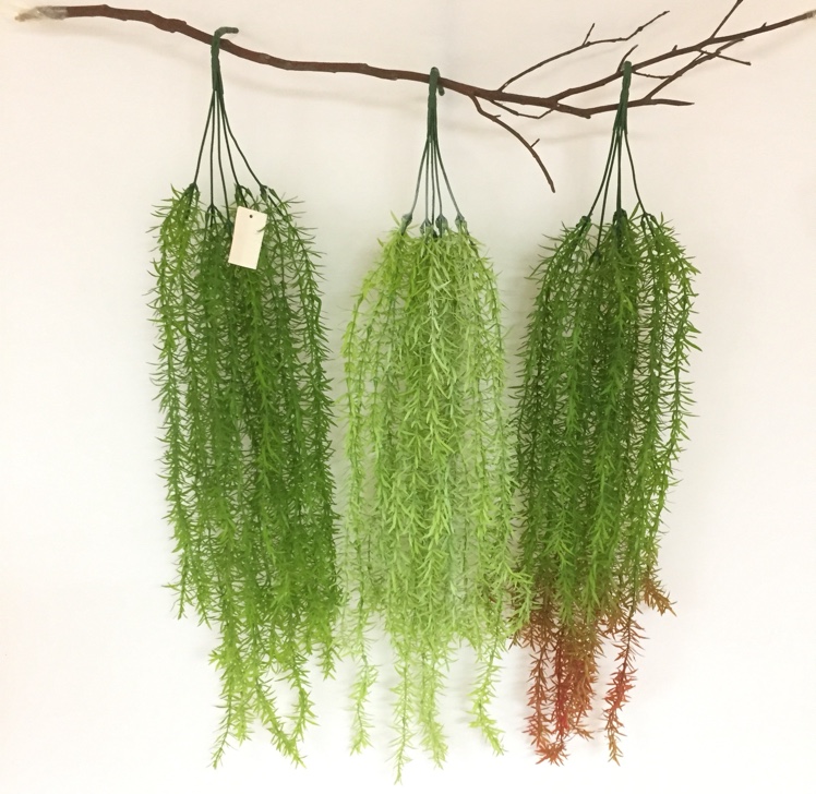 Five conjoined pine rattan simulated hanging plants thumbnail