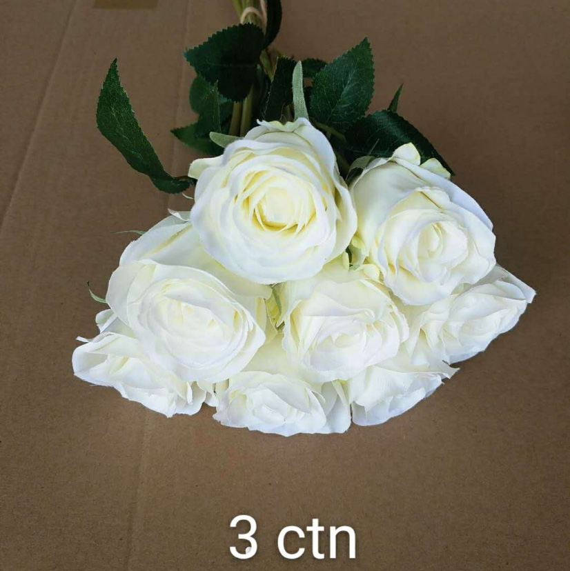 Factory direct sales of new 8-head and 10-head artificial snow mountain rose flowers. Wholesale details Picture