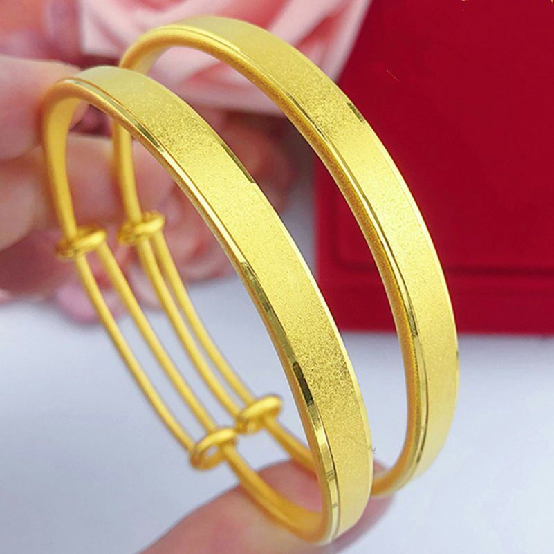 【 New Product 】 Vietnamese sand gold bracelet that doesn't fade for a long time, women's matte surface gold-plated bracelet, European currency gold colored gold jewelry trend