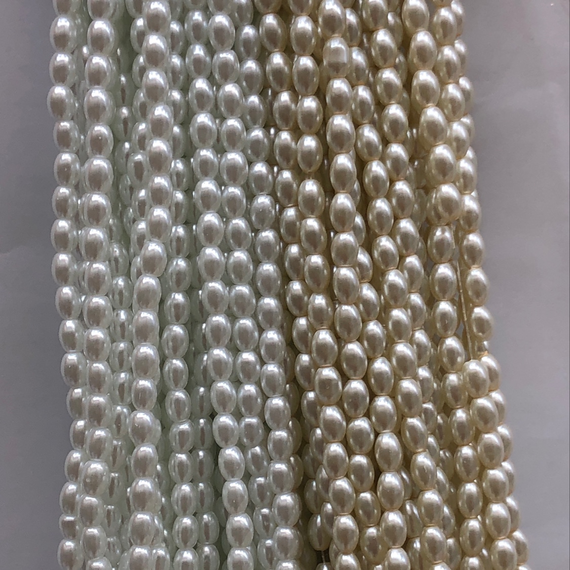 Glass rice jewelry with handmade DIY beads, 6*8 beige white, 80 cm a piece of 80 about 20 pieces of a pack thumbnail