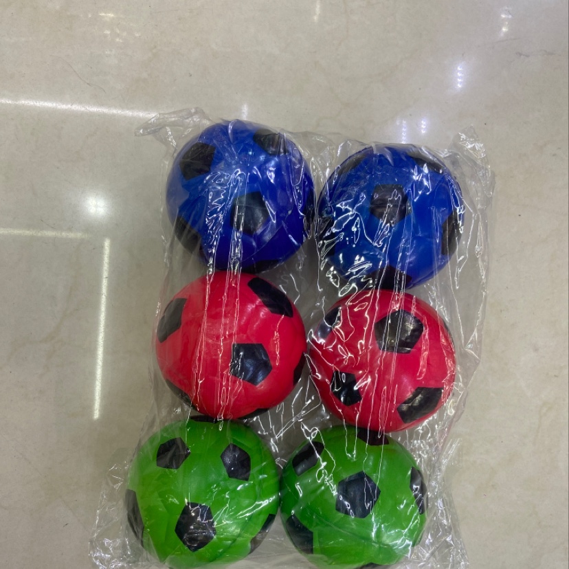 Factory direct sales of 10 cm 5-color footballs, eco-friendly pu balls, sponge balls and children's toys details Picture
