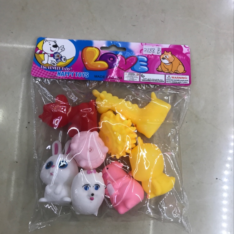 2188B搪胶玩具宝宝洗澡戏水沙摊儿童玩具8只/包