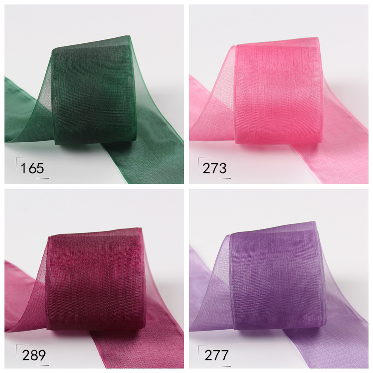 Dingxin Korean Jewelry Ribbon 5.0CM Nylon Korean version snow gauze Ribbon DIY Hair accessory ribbon Bow Color gift packaging detail image 7