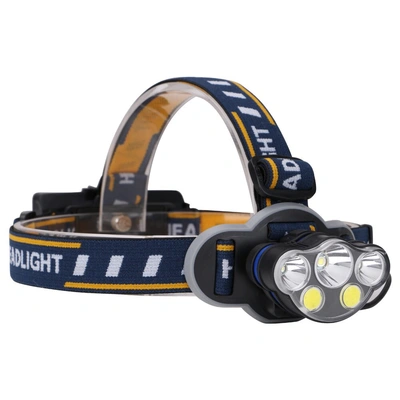 New Strong Bald Head Light 5Led Headlight High-Power Charging Long-Range Headlight