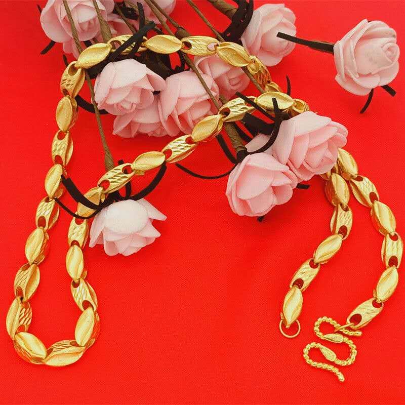 Gold-plated necklace for men, Vietnamese sand gold with a rough matte finish and bamboo joint ingot. It is powerful, luxurious and does not fade for a long time Specification image