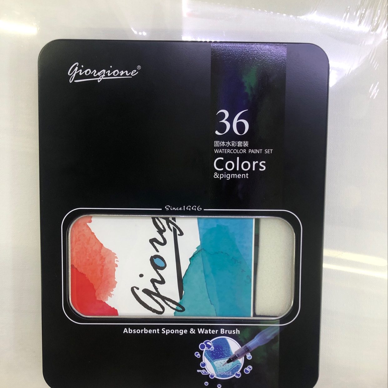 36 color iron box solid watercolor set thumbnail