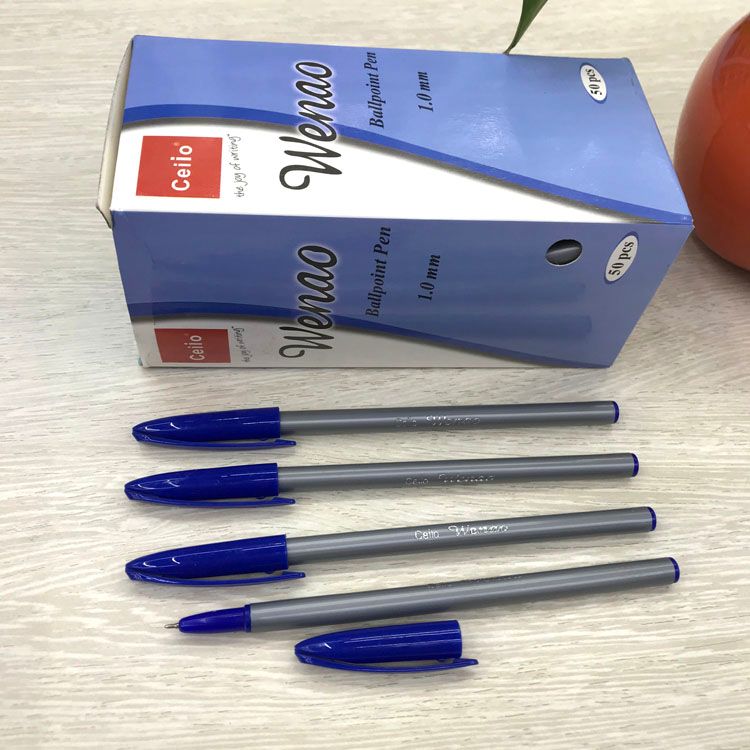 WENAO Non-cello 1.0mm grey pole ballpoint pen simple pen