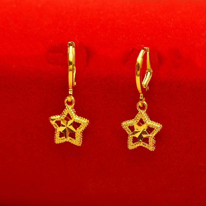 【 Long-lasting and non-fading 】 Vietnamese sand gold earrings, feminine and trendy small accessories, sexy stud earrings, mom earrings undefined