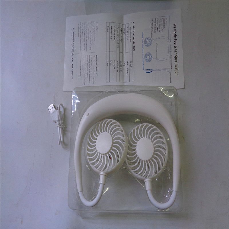 Mini lazy person portable small USB fan, dormitory student bed neck-hanging electric fan, ground promotion supply, factory direct sales Specification image