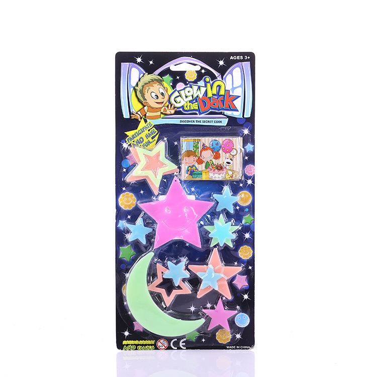 Luminous smiling face stars and moons