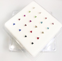 Single-choice triangular full-body sterling silver rhinestone stud stud nose stud stud stud