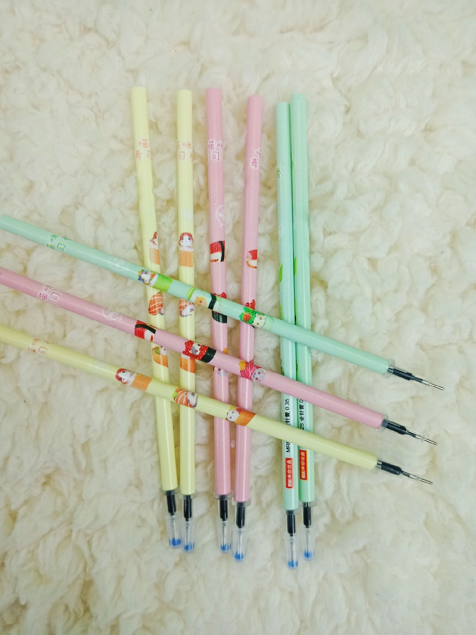 Neutral ink cartridge 0.35mm all-needle black student writing cartoon ink cartridge 20 pieces Specification drawing