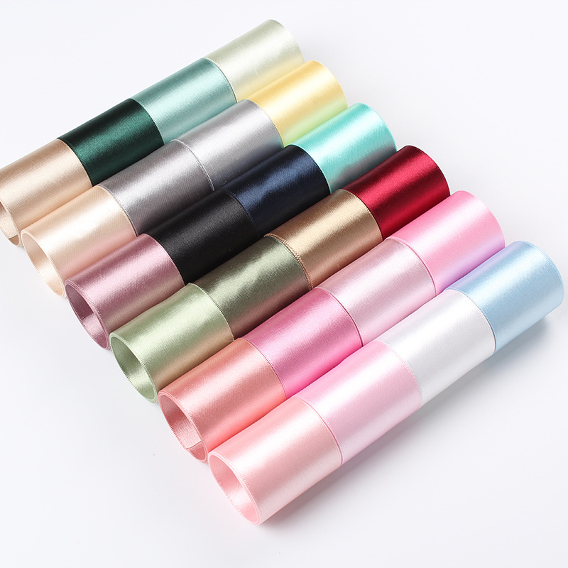 Factory direct sales of 2.5CM Korean single-sided polyester webbing, DIY handmade hair accessories, ribbon bows, satin ribbons, and clothing accessories detail image 1