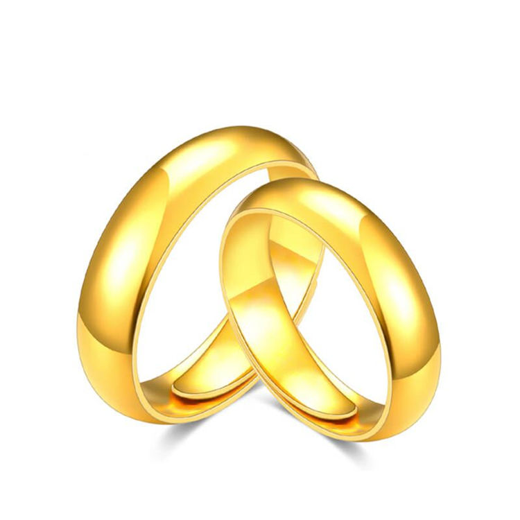Gold rings, couple rings for men and women, simulated gold, pure gold rings, sand gold loose-mouth square rings, gold-plated jewelry Application Scenario