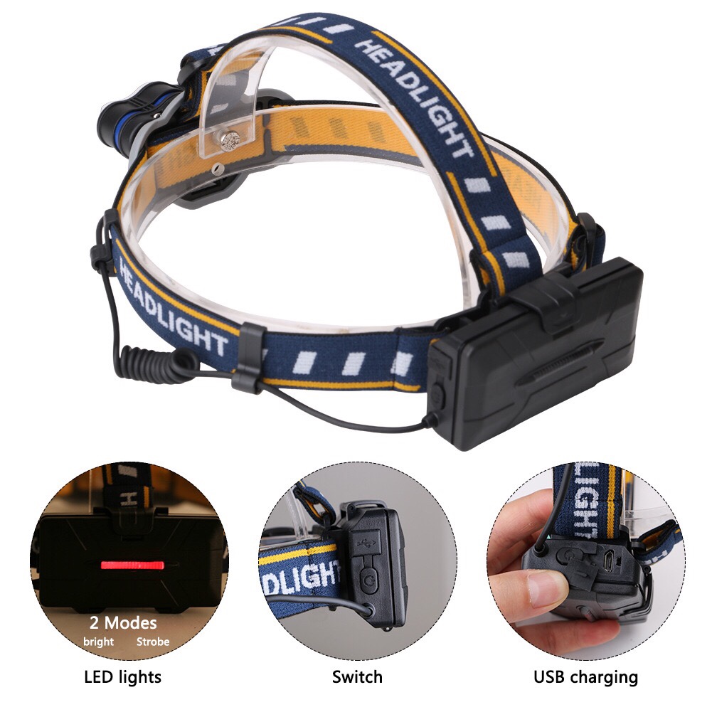 New Strong Bald Head Light 5Led Headlight High-Power Charging Long-Range Headlight Application Scenario